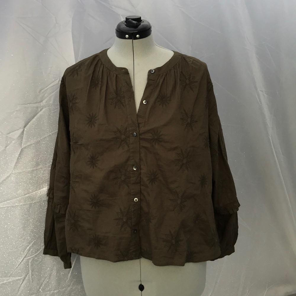Madewell Embroidered Bubble Sleeve Shirt